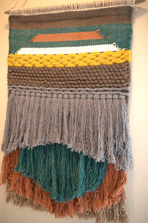 Green Moodie Fringe Wall Hanging-WALL HANGING-BRAIDED CROWN