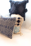 Deep Blue Woven Tassel Pillow Cover-PILLOWS-BRAIDED CROWN
