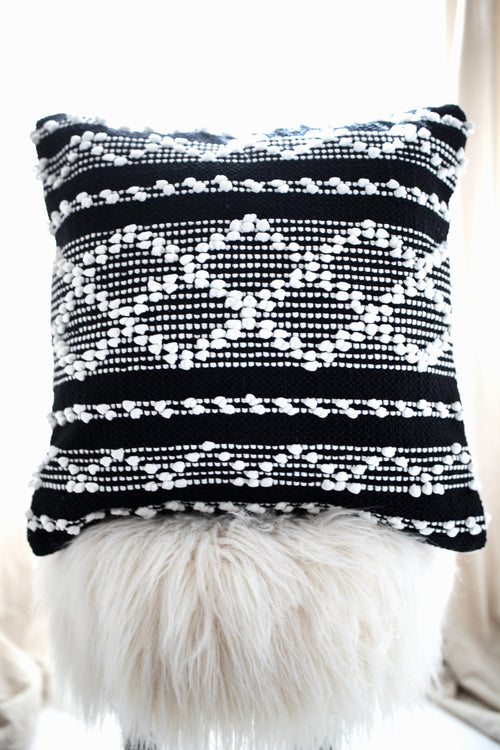 Black and White Geometric Pillow Cover