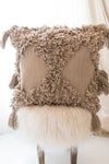 Toffee Brown  Tassel Pillow Cover with Fringe