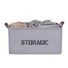 GREY CANVAS STORAGE BASKET-Canvas Basket-BRAIDED CROWN