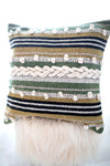 LUNA GREEN STRIPED PILLOW COVER-PILLOWS-BRAIDED CROWN