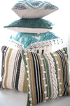 MALIBU ABSTRACT PRINTED PILLOW COVER WITH TASSELs-PILLOWS-BRAIDED CROWN