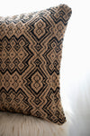 Textured Geometric Lola Jute Black Pillow Cover-PILLOWS-BRAIDED CROWN