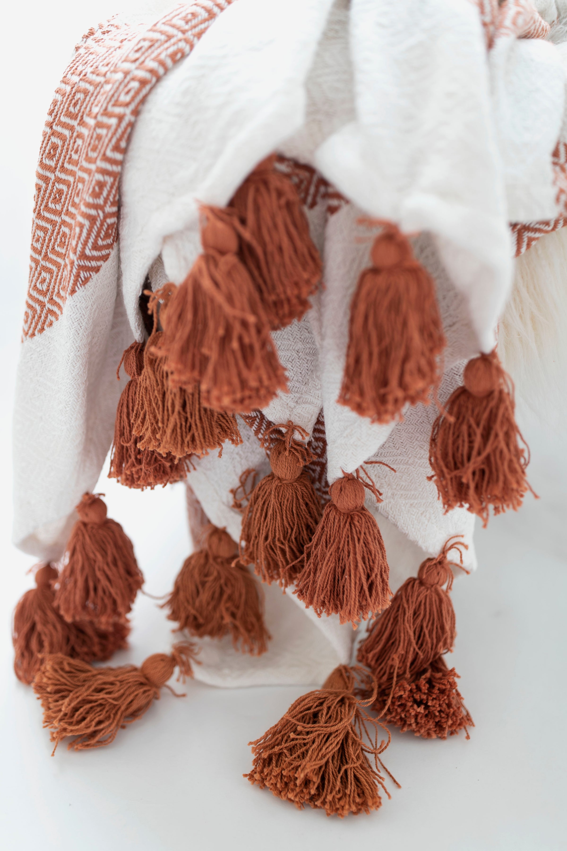 Rust Tassel Throw Blanket – BRAIDED CROWN
