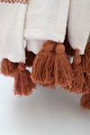 Rust Tassel Throw Blanket