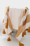 JAMILA MUSTARD STRIPED THROW BLANKET-THROW BLANKETS-BRAIDED CROWN