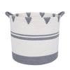 BEIGE AND GREY ROPE BASKET-ROPE BASKETS-BRAIDED CROWN