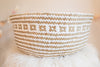 WHITE TAN PATTERN BELLY BASKET-BELLY BASKETS-BRAIDED CROWN