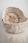 NATURAL ZIG ZAG PATTERN BELLY BASKET FOR PLANTERS-BELLY BASKETS-BRAIDED CROWN