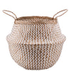 NATURAL ZIG ZAG PATTERN BELLY BASKET FOR PLANTERS-BELLY BASKETS-BRAIDED CROWN