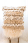 SAHARA WOVEN BEIGE AND WHITE PILLOW COVER-PILLOWS-BRAIDED CROWN